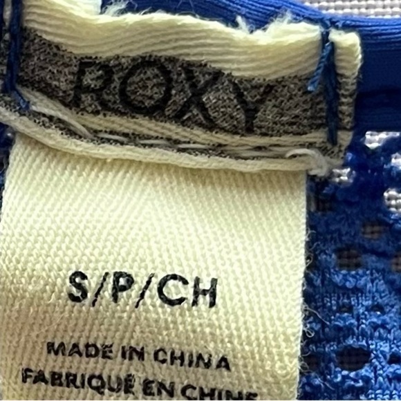 Roxy swimsuit coverup Blue stretchy mesh Long Tank Racerback Summer Swim Small - Picture 3 of 6